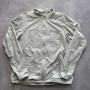 Lululemon Fast and Free Windbreaker Womens L Grey Reflective Full Zip Jacket